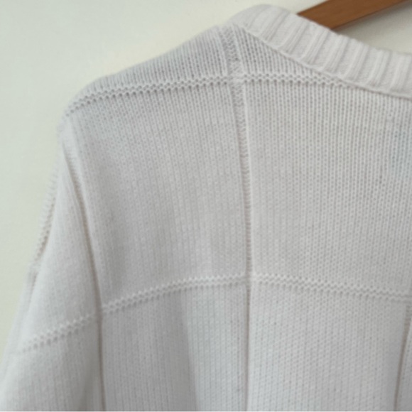 LL Bean Vintage Made in USA 100% Cotton Ivory Square Knit Sweater Men’s Large L - Picture 6 of 8